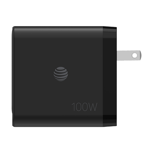 Cargador de pared GaN AT&T Essentials con varios puertos, de 100 W (2 USBC + 1 USBA)