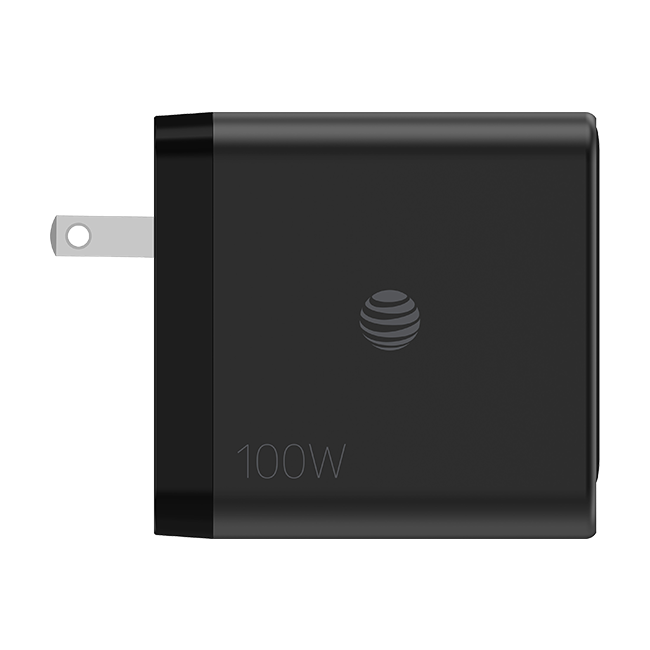 Cargador de pared GaN AT&T Essentials con varios puertos, de 100 W (2 USBC + 1 USBA)