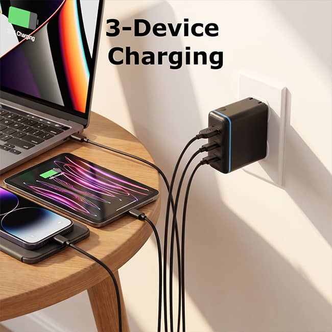 AT&T 100W Tri Port with 2 USB C + USB A Wall Charger