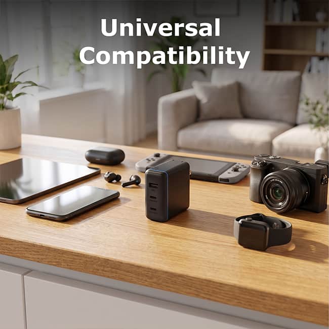 AT&T 100W Tri Port with 2 USB C + USB A Wall Charger