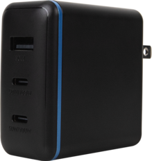 100W Tri Port with 2 USB C + USB A Wall Charger