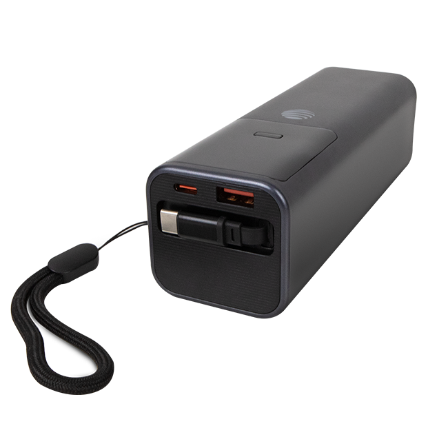 AT&T 25KMAH Power Bank with Retractable Cable 100W