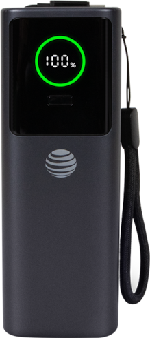 AT&T 25KMAH Power Bank with Retractable Cable 100W