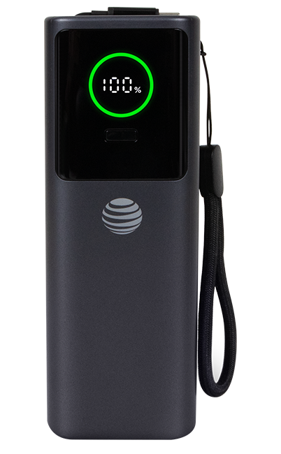 AT&T 3-in-1 Laptop Power Bank with Retractable Cable 100W 25KMAH
