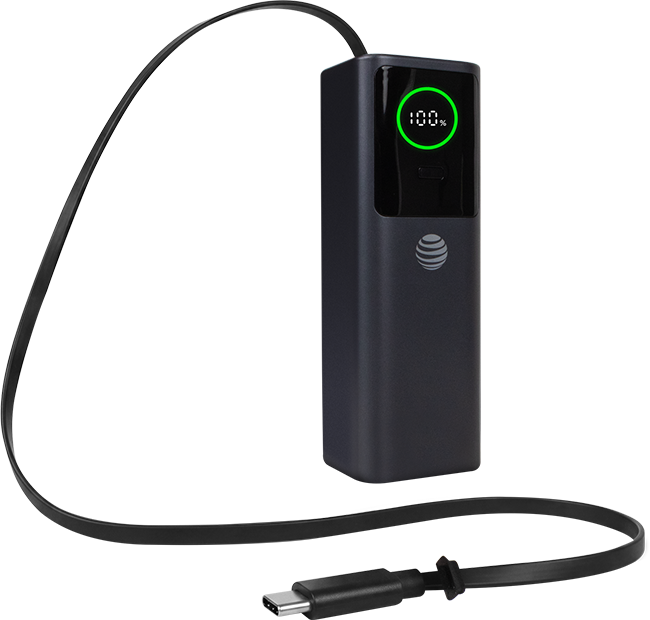 AT&T 3-in-1 Laptop Power Bank with Retractable Cable 100W 25KMAH