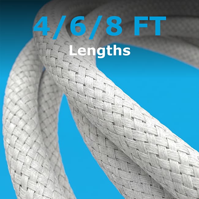 AT&T 3 Pack Braided Type C to C 2.0 Cables - 4 ft 6 ft 8 ft