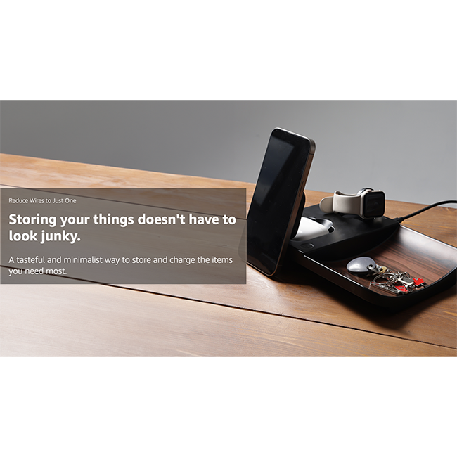 AT&T 3N1 Wood Grain Power Tray