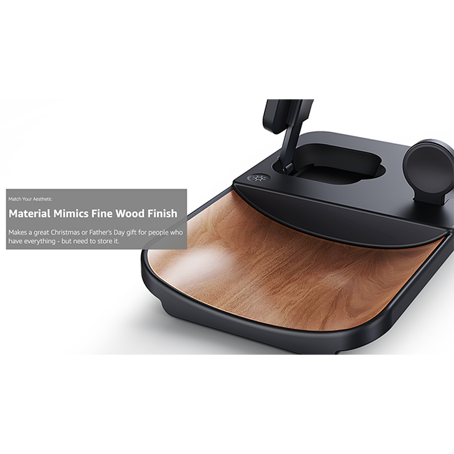 AT&T 3N1 Wood Grain Power Tray