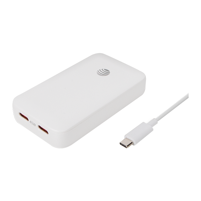 AT&T 45W Dual Port Slim Bundle with 6 ft Braided C Cable