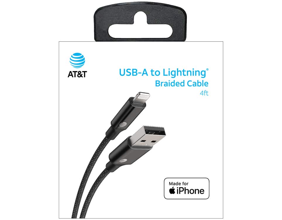 AT&T 4ft USB A to Type C Cable - AT&T