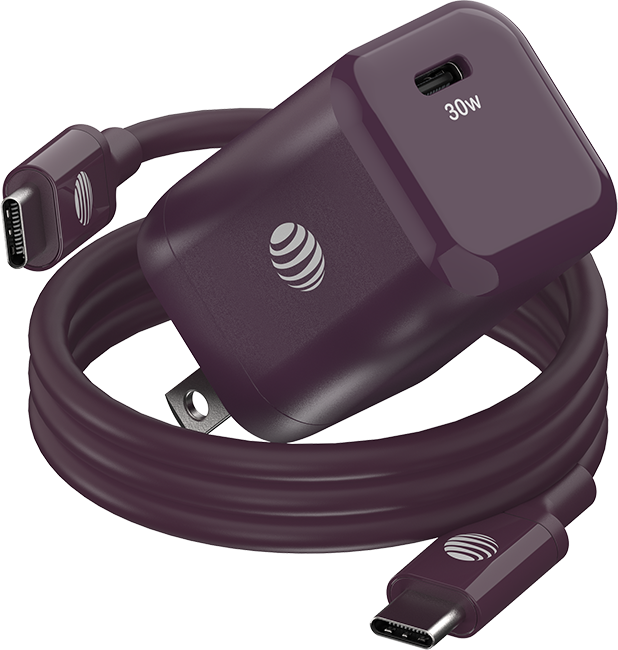 AT&T 5ft Magnetic Type C Cable with 30W Wall Block