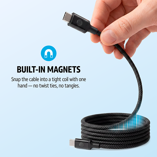AT&T 5ft Magnetic Type C Cable - Black  (Product view 6)