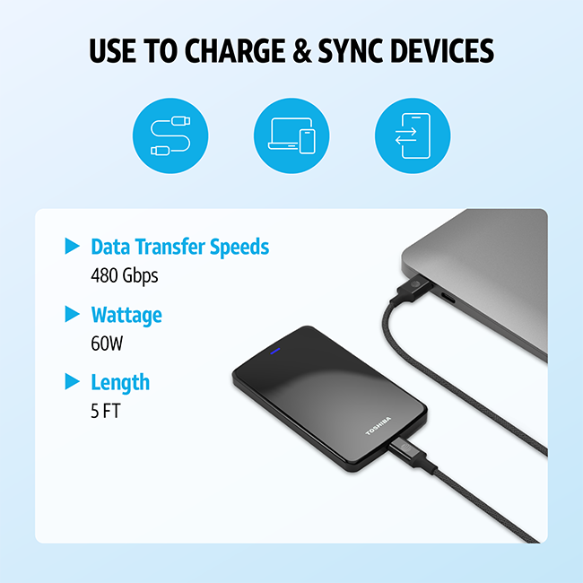 AT&T 5ft Magnetic Type C Cable - Black  (Product view 8)
