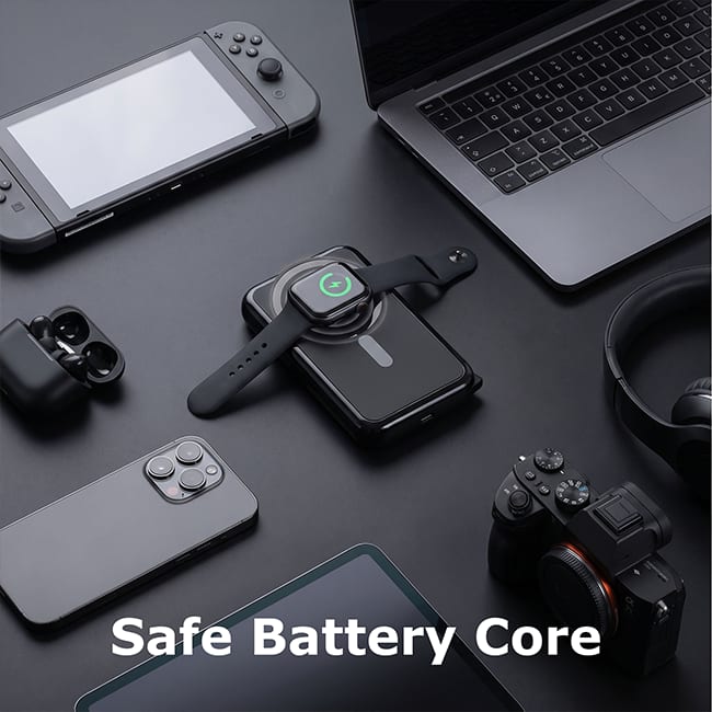 AT&T 5K Semi Solid Power Bank with Apple and Samsung Watch Charging + Type C Cable