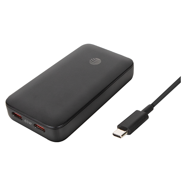 AT&T 65W Dual Port Slim Bundle with 6 ft Braided C Cable