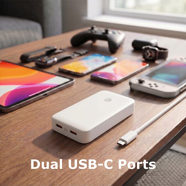 AT&T 65W Dual Port Slim Bundle with 6 ft Braided C Cable