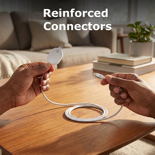 AT&T Apple and Samsung Watch Charger with braided USB-C Cable