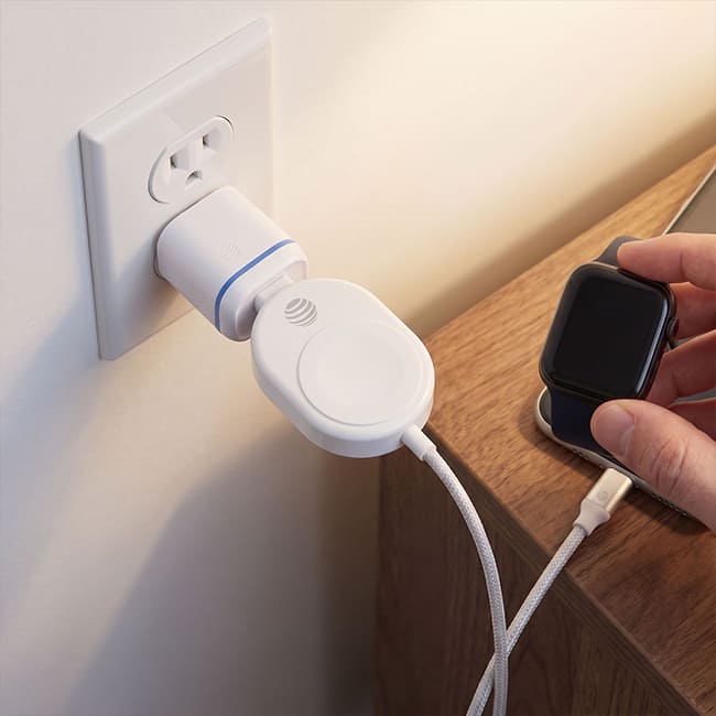 AT&T Apple and Samsung Watch Charger with braided USB-C Cable