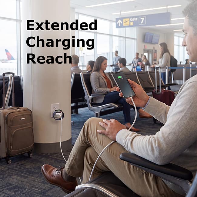 AT&T Apple and Samsung Watch Charger with braided USB-C Cable
