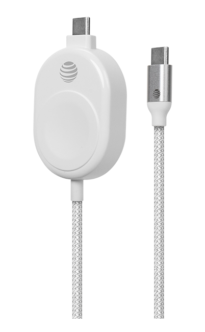 AT&T Apple and Samsung Watch Charger with braided USB-C Cable