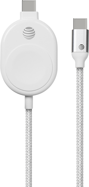 AT&T Apple and Samsung Watch Charger with braided USB-C Cable