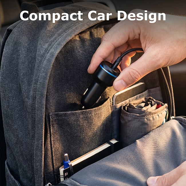 AT&T Captive Cable Car Charger 80W with USB-C Port