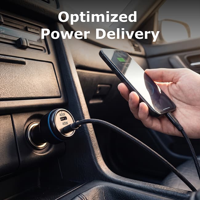 AT&T Captive Cable Car Charger 80W with USB-C Port