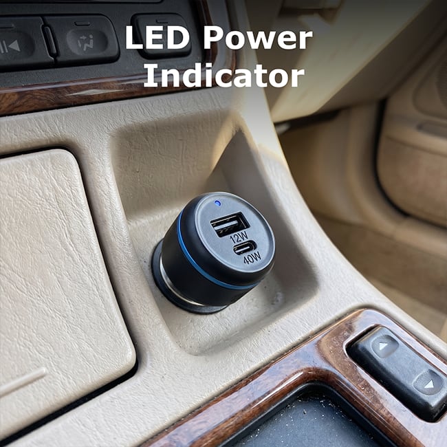 AT&T Dual Port 52W Bullet Car Charger (USB-C + USB-A)