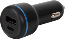 Cargador para vehículo Bullet de AT&T con doble puerto (USB-C + USB-A) de 52 W