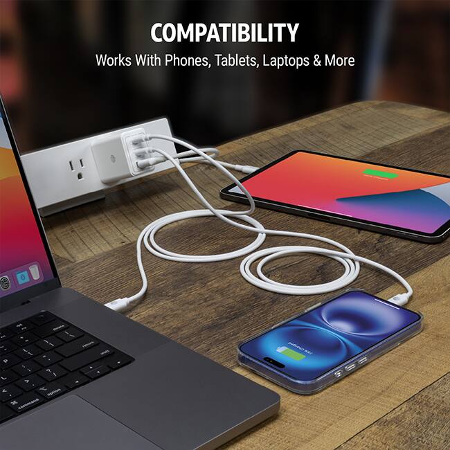 AT&T Power Kit with 70W Multi Port Wall Block, 30W Car Charger, 2 C to C Cables, and 10K Power Bank