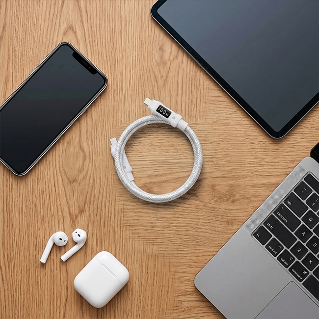 AT&T USB-C Cable with Charging Speed Digital Display