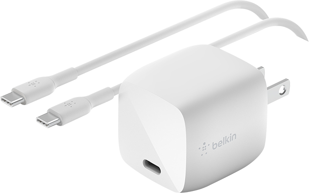 Belkin 30W GaN USB-C Charger with C to C Cable - White