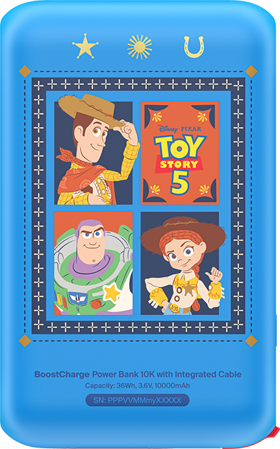 Toy Story 5 10KmAh 20W Power Bank with built in USB-C Cable