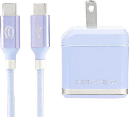 Carson & Quinn 30W Solid Blue Wall Adapter+Jelly Cable (USB-C to USB-C) - C&Q - Blue  (Product view 1)