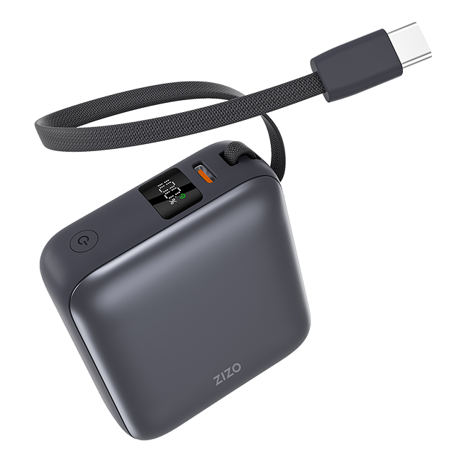 Batería complementaria de carga rápida Zizo de 35 W y 10 K con cable tipo C y pantalla LED