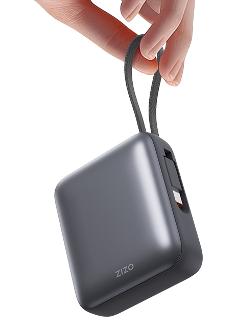 Batería complementaria de carga rápida Zizo de 35 W y 10 K con cable tipo C y pantalla LED