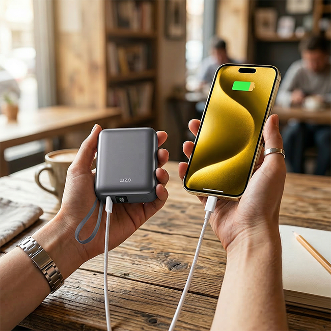 Zizo 35W Fast Charge 10K Power Bank with Type C Cable LED Display