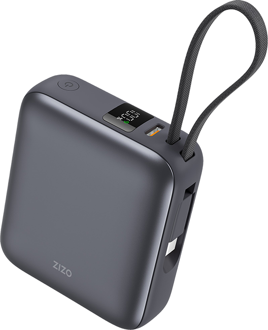 Batería complementaria de carga rápida Zizo de 35 W y 10 K con cable tipo C y pantalla LED
