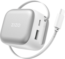 Cargador de pared retráctil tipo C de 35 W con puertos USB C y USB A