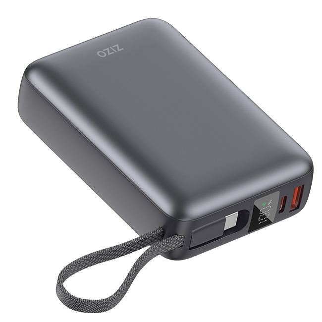 Batería complementaria de carga rápida Zizo de 45 W y 20 K con cable tipo C y pantalla LED