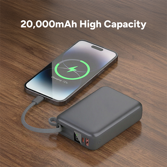 Zizo 45W Fast Charge 20K Power Bank with Type C Cable LED Display
