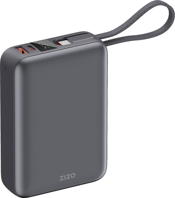 Batería complementaria de carga rápida Zizo de 45 W y 20 K con cable tipo C y pantalla LED