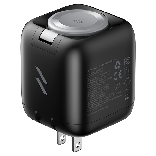 Zizo 65W 4in1 Wall Charger with Apple Watch Charger Retractable Cable Dual USB Ports C and A