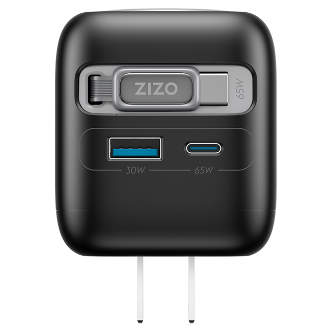 Zizo 65W 4in1 Wall Charger with Apple Watch Charger Retractable Cable Dual USB Ports C and A