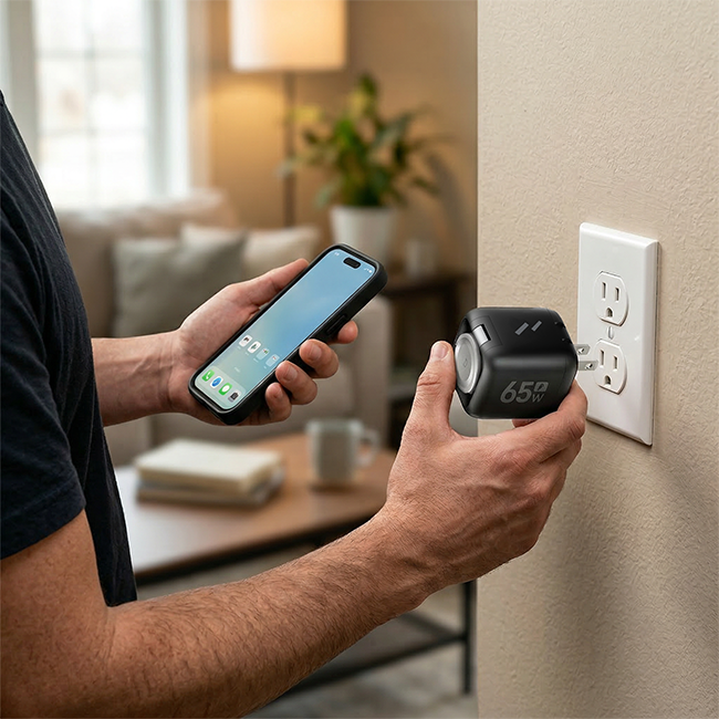 Zizo 65W 4in1 Wall Charger with Apple Watch Charger Retractable Cable Dual USB Ports C and A