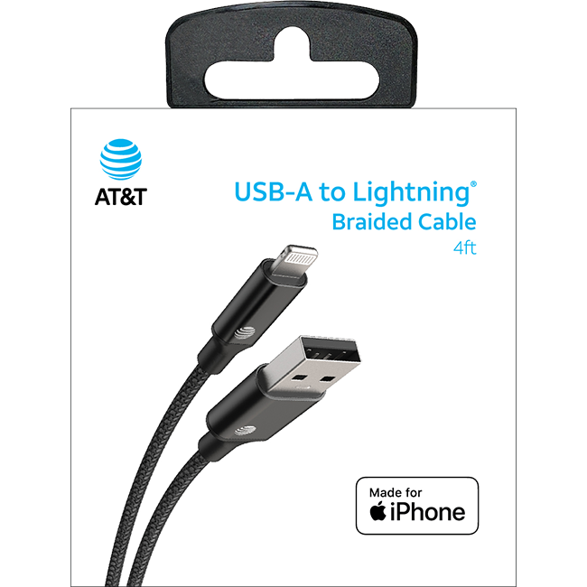 AT&T 4ft USB A to Lightning Cable