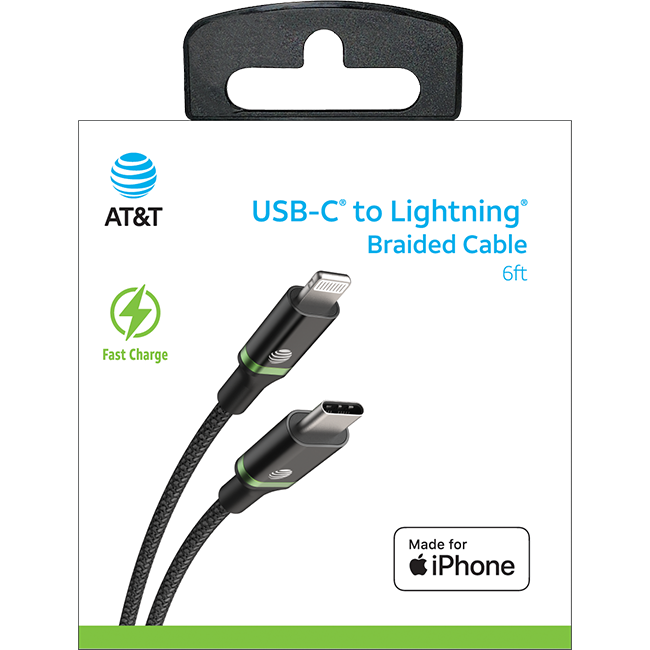 AT&T 6ft USB C to Lightning Cable