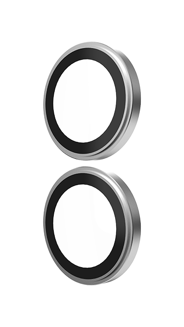 AT&T Essentials Silver Metallic Glass Camera Protector Rings - iPhone 16/16 Plus