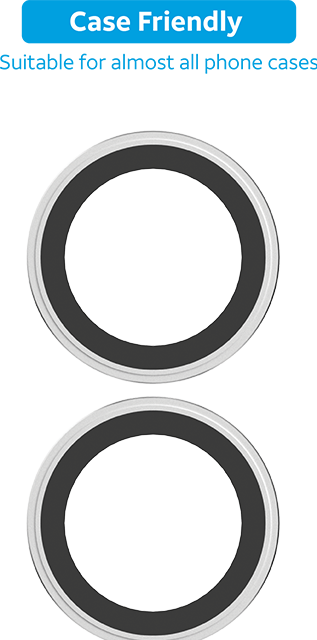 AT&T Essentials Silver Metallic Glass Camera Protector Rings - iPhone 16/16 Plus