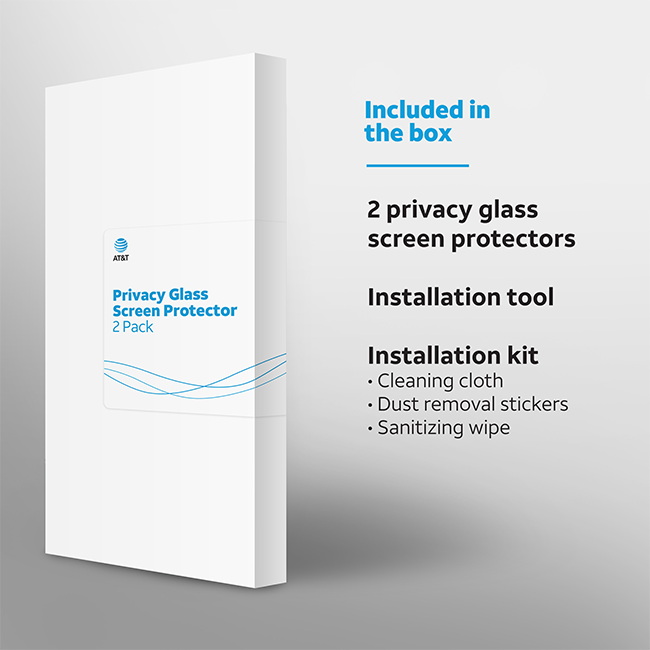 AT&T Essentials Tempered Glass 2 Pack Privacy Screen Protectors - iPhone 16/15